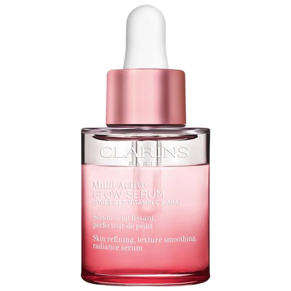 Clarins Multi-Active Glow Serum - Radiant Pink.  Sparkling pouch included.
